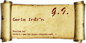 Gerle Irén névjegykártya